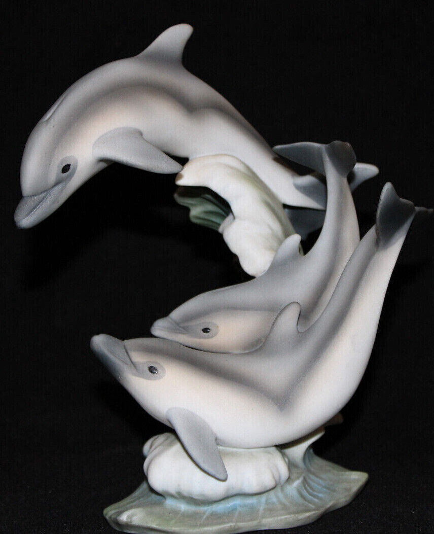 1994 Masterpiece Porcelain Collection HOMCO 3 DOLPHIN ENDANGERED SPECIES SIGNED