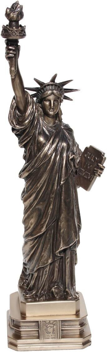 12 3/8 Inch Cold Cast Bronze Resin Statue of Liberty Collectible Figure Statue