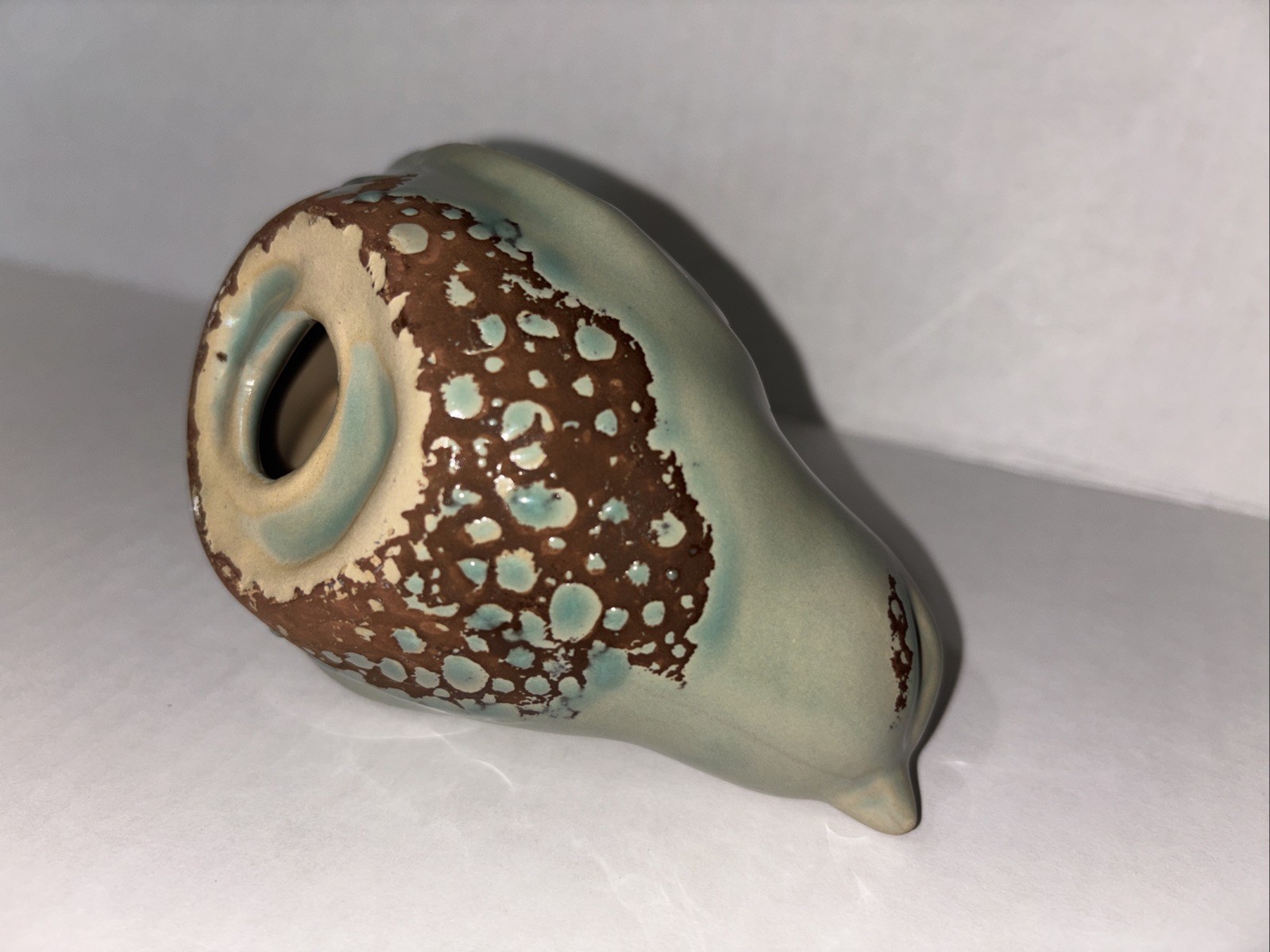 Greenand Brown Smooth & Mat Bird Figurines Distressed Ceramic Decor