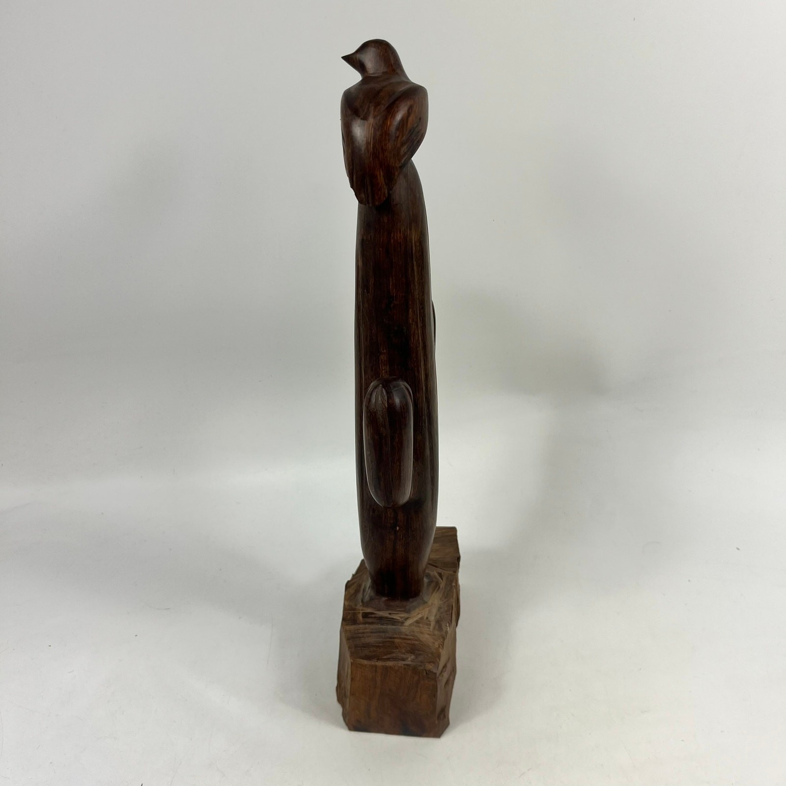 Vintage Mexican Ironwood Saguaro Cactus Bird Sculpture Hand Carved 15in Folk