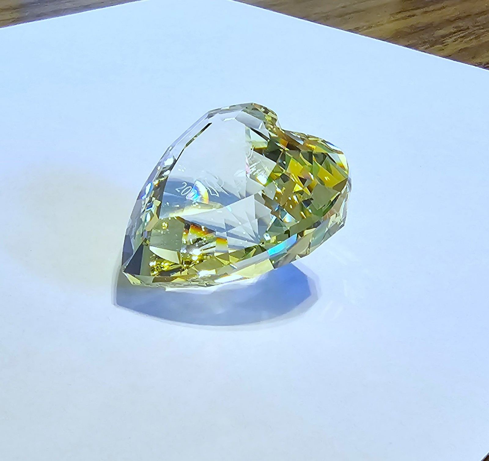 💛 Swarovski Crystal *ARTIST SIGNED* 2004 Yellow Anna Ballet Shoe Heart Figurine