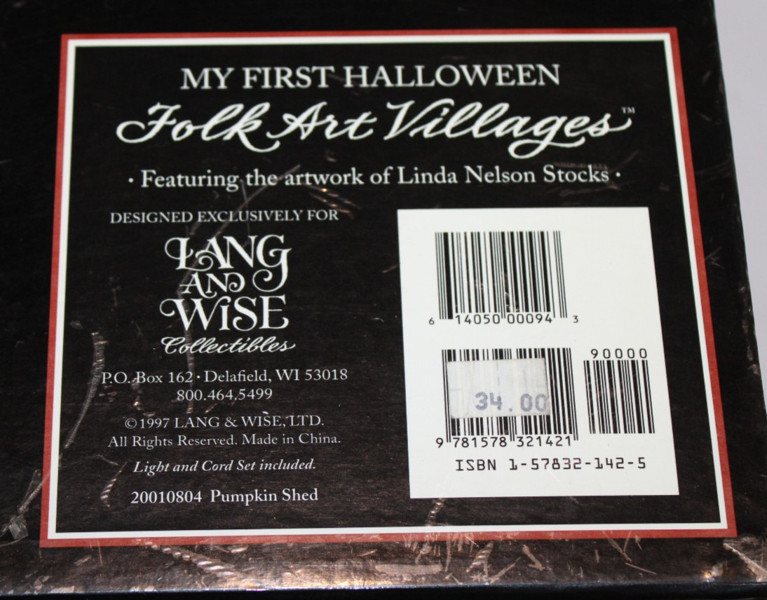 My First Halloween #20010804 Pumpkin Shed 1997 Lang & Wise 1st Ed. Linda Stocks