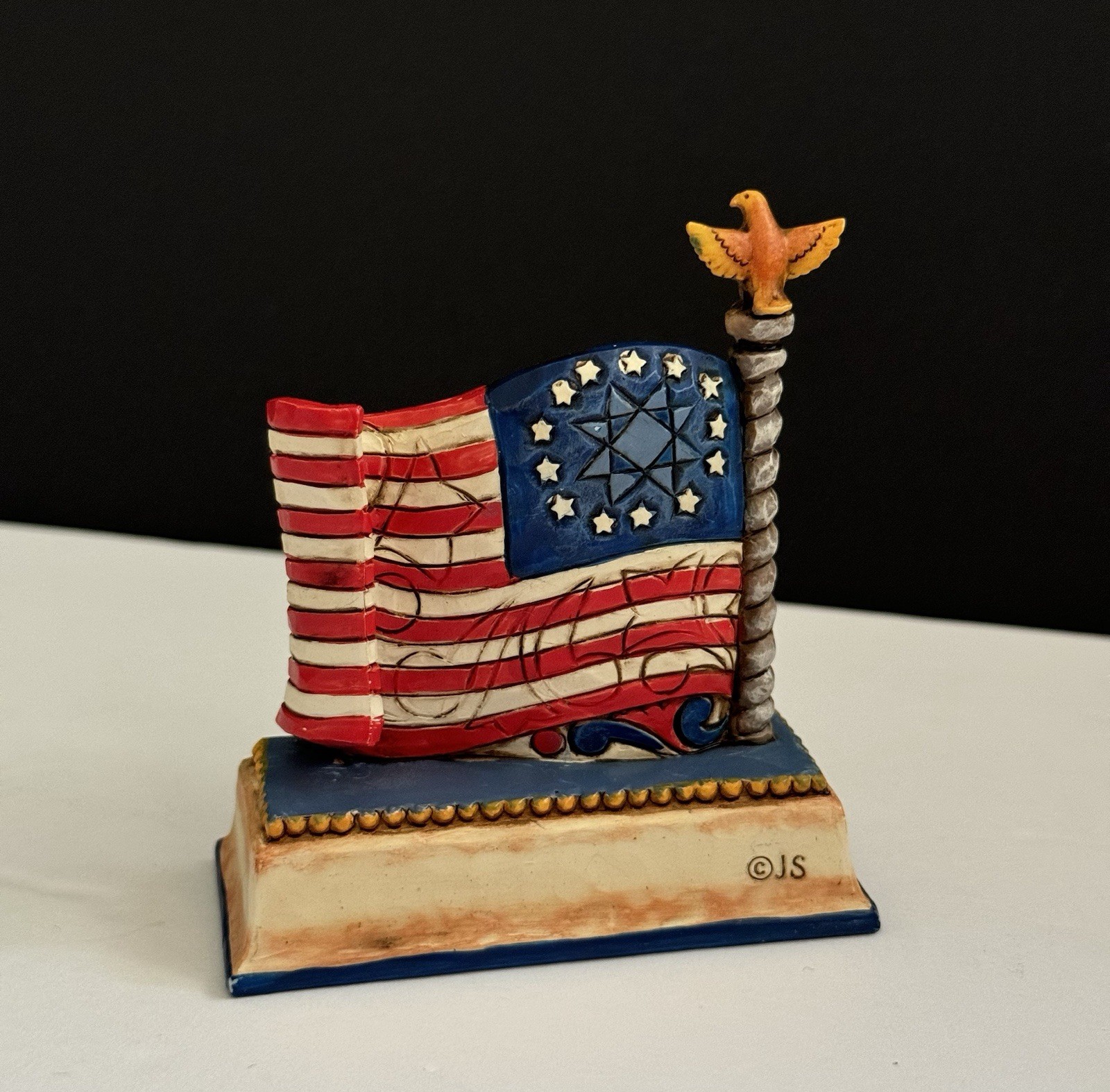 Jim Shore Freedom Mini American Flag Figurine 4025849 Eagle Stars Stripes NO BOX