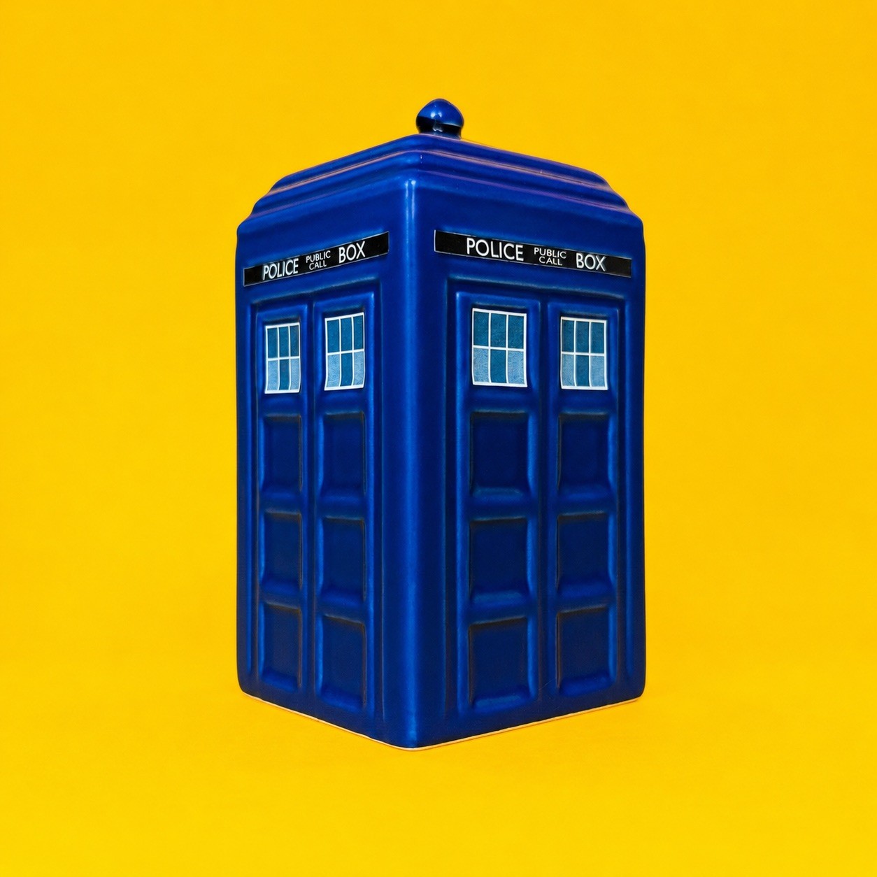 Vtg Doctor Who TARDIS Ceramic Cookie Jar Bank Blue Police Box BBC Collectible