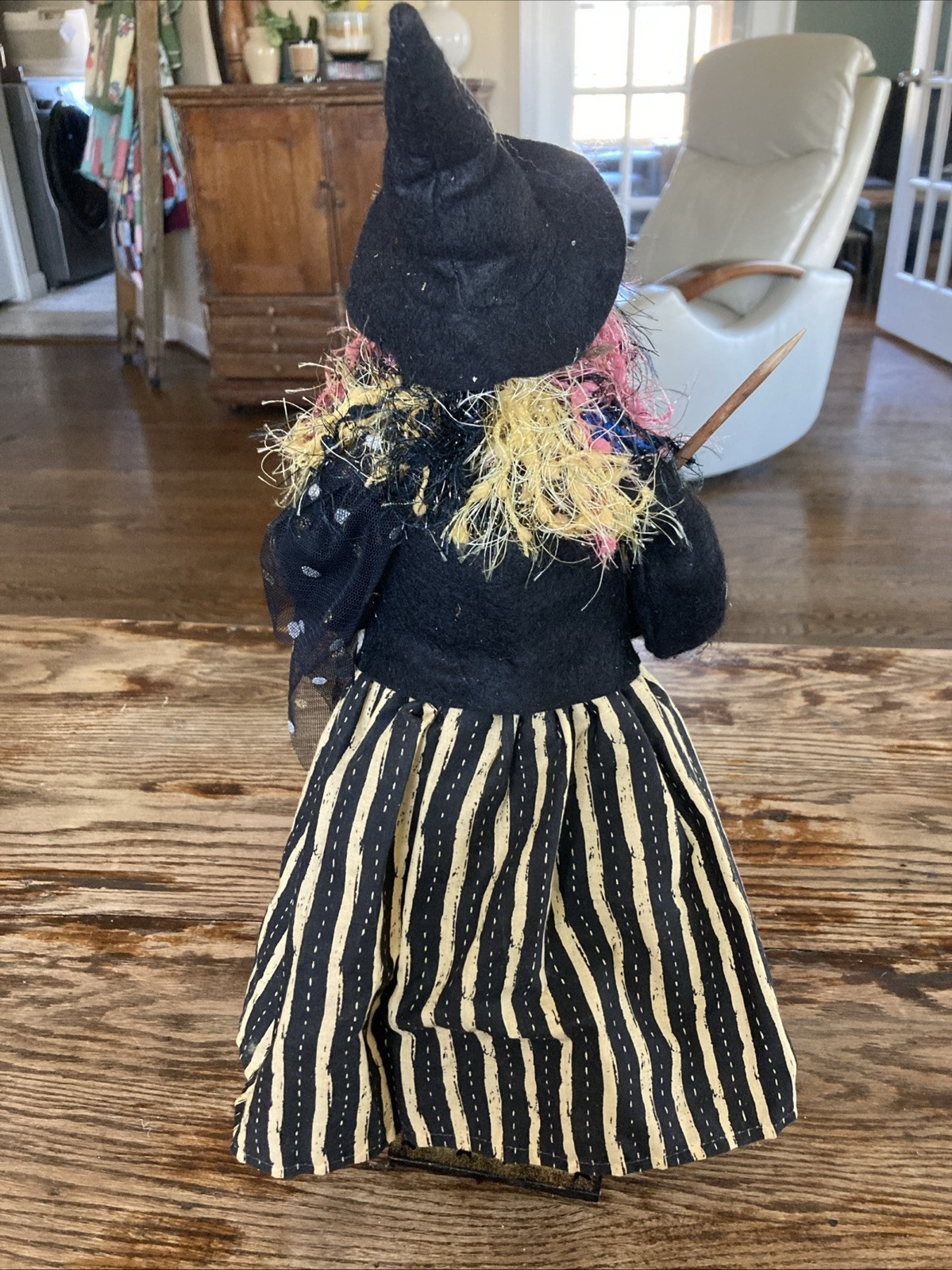 Vintage Folk Art Style Witch Figure Halloween 17”