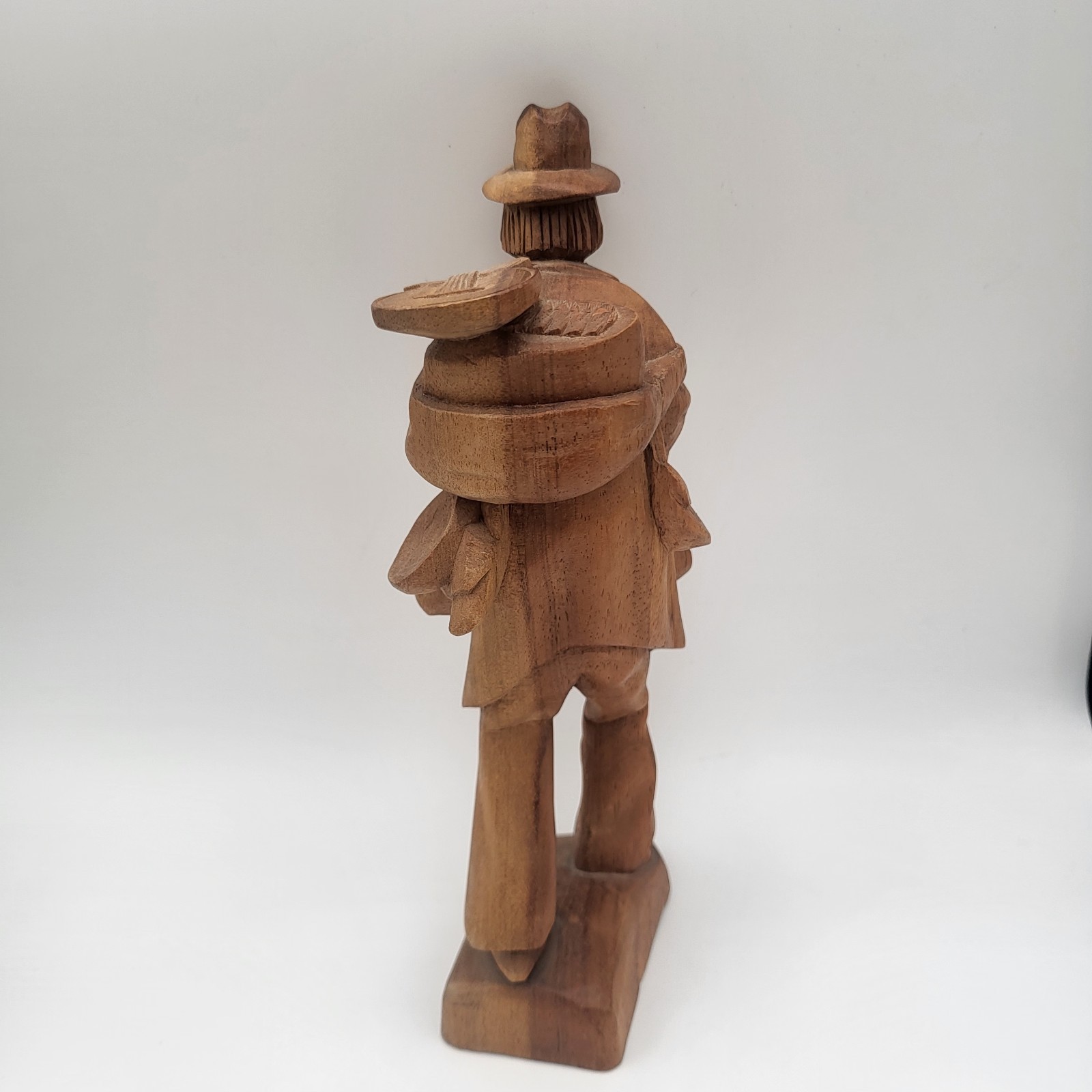 Vintage Hand Carved Wooden Traveler Vagabond Figurine 8.5″ Tall