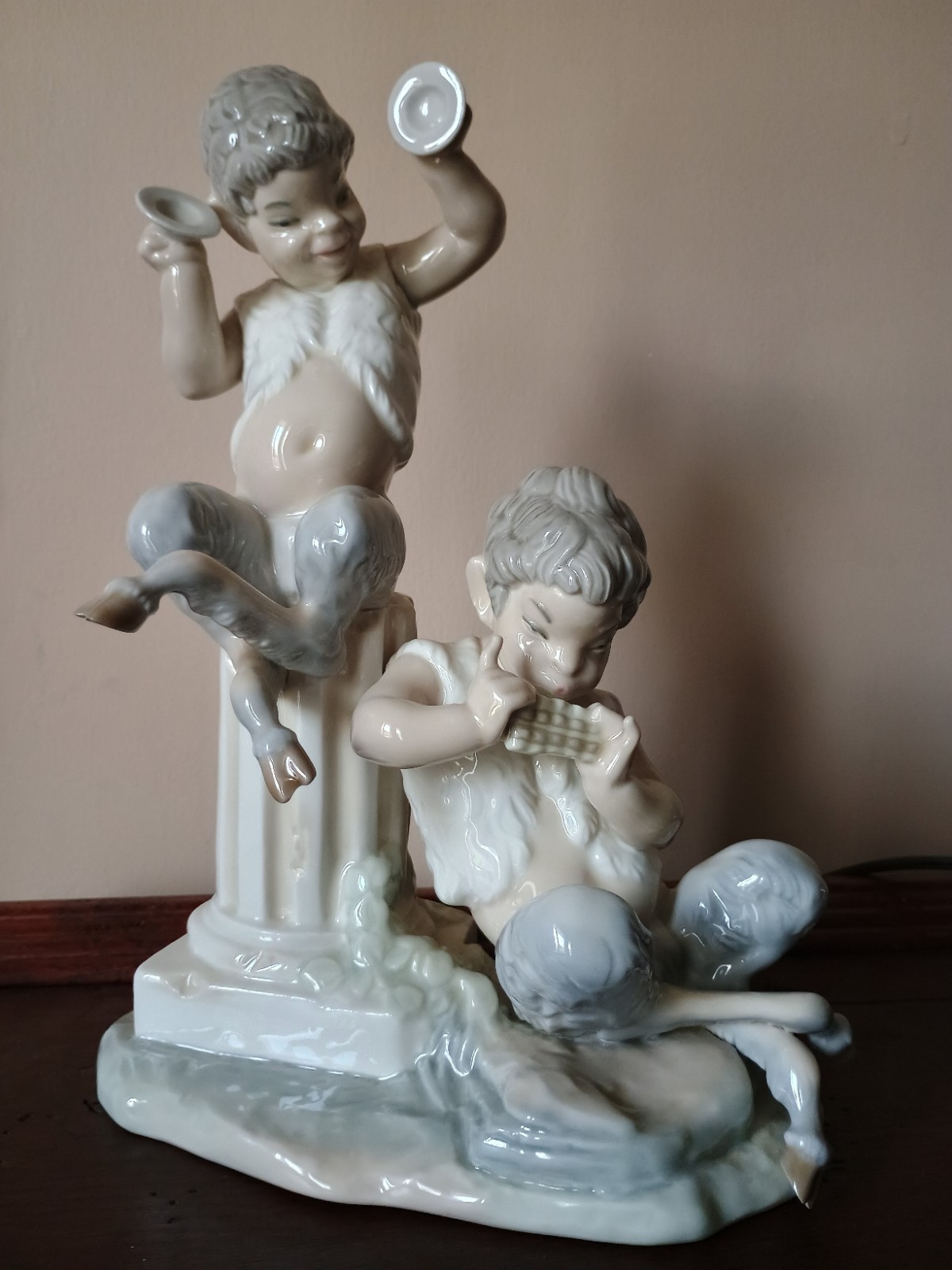 Rare Porcelain Lladro Satyrs Fauns Group Figure 1008 Mythology Fulgencio Garcia