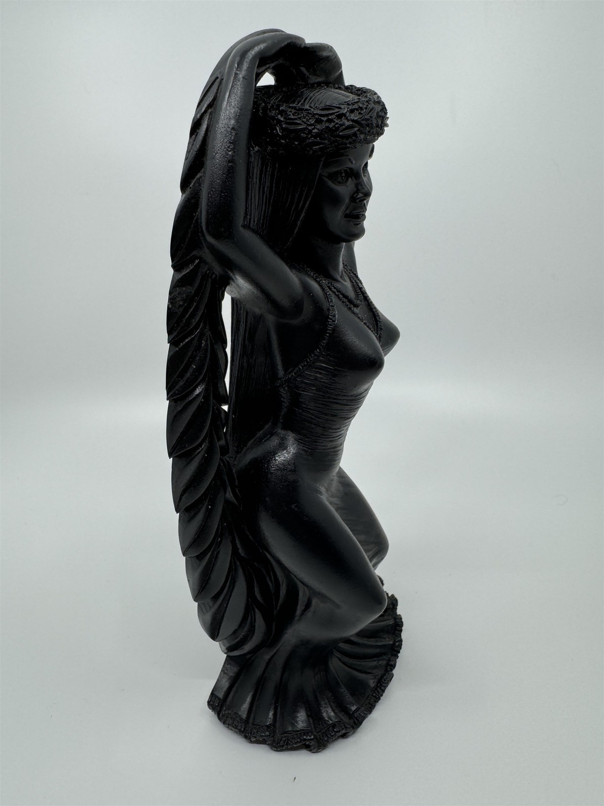 Vintage Coco Joe’s Hawaiian Tiki Hula Girl Dancer Black Lava Stone 10″ Figurine