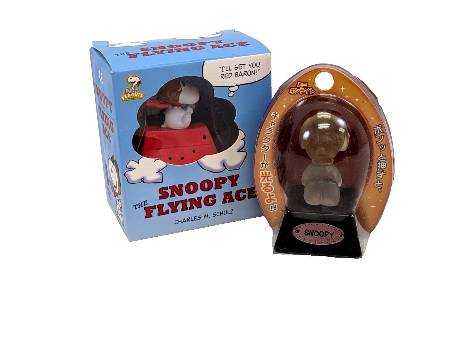 Snoopy “Flying Ace” Figurine Small Snoopy Toy + Translucent Mini 2pc Red Baron