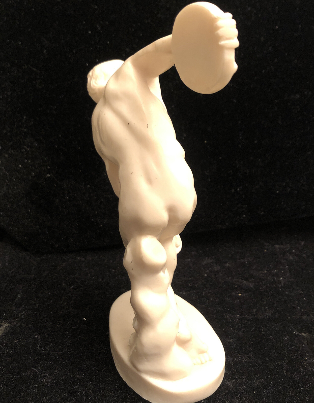 Greek statue…Male Athlete Discus thrower. Signed A.Santini Made In Italy