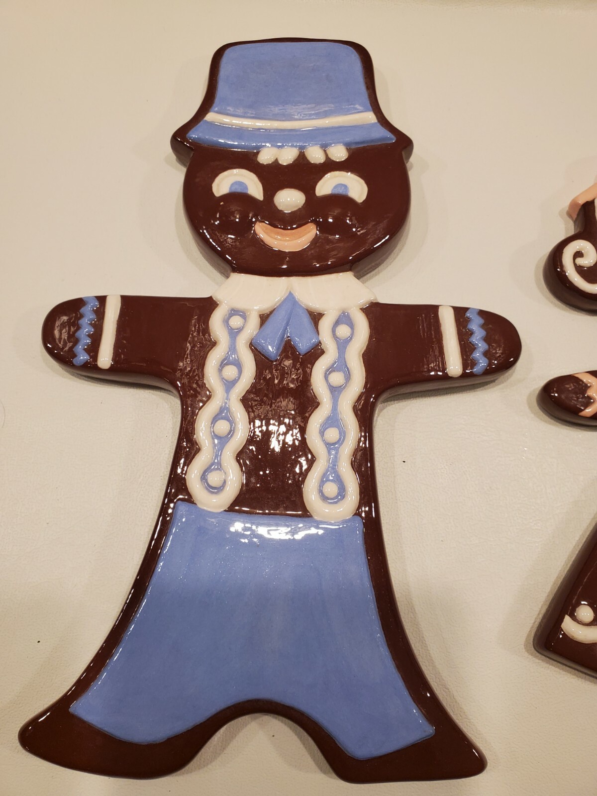 Ceramic Gingerbread Man and Woman Holiday Decor