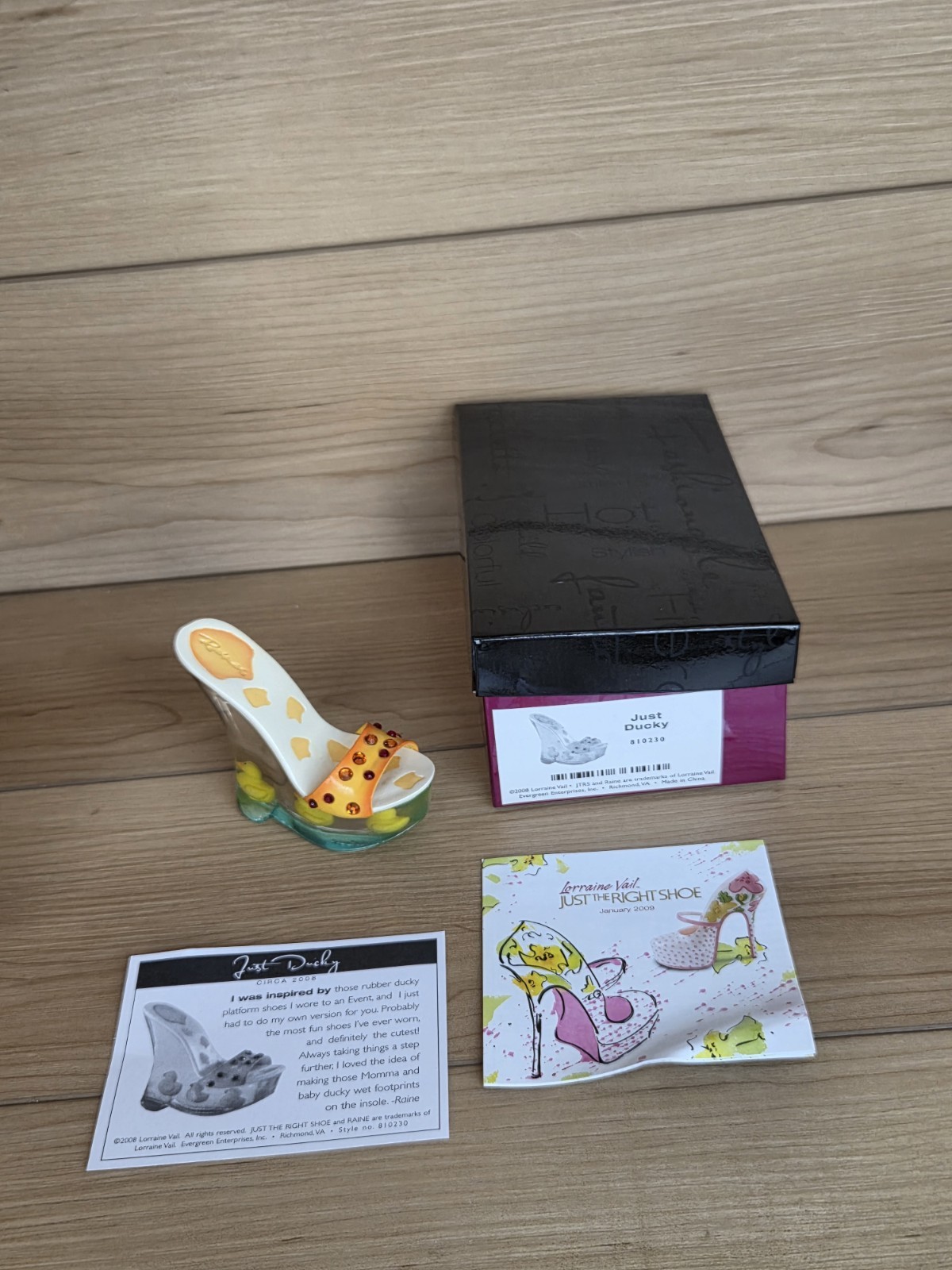 JUST THE RIGHT SHOE by Raine RARE Collectible JUST DUCKY 2008 #810230 Figurine