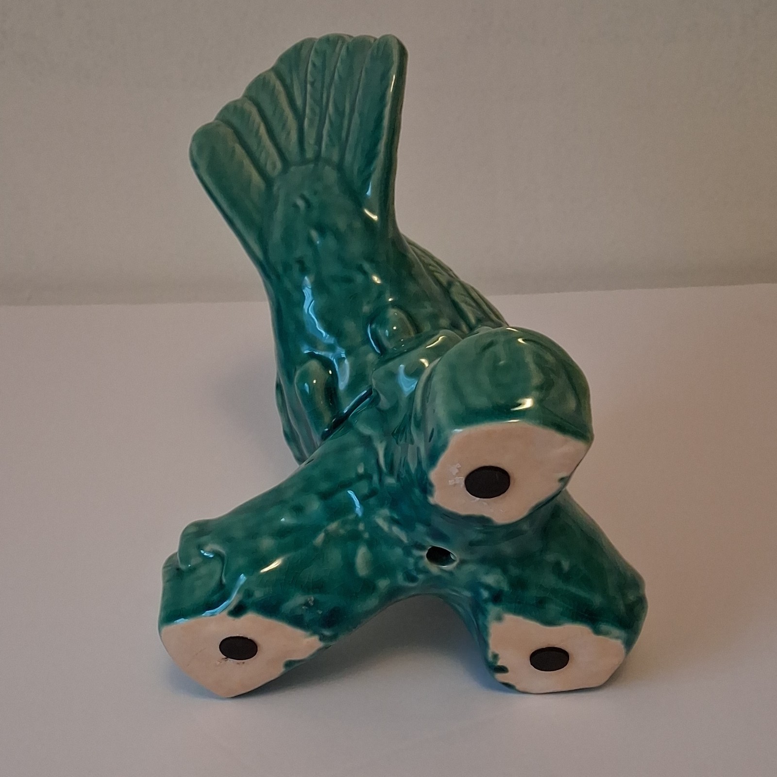 Turquoise BIRD ceramic Figurine 7″H home decor