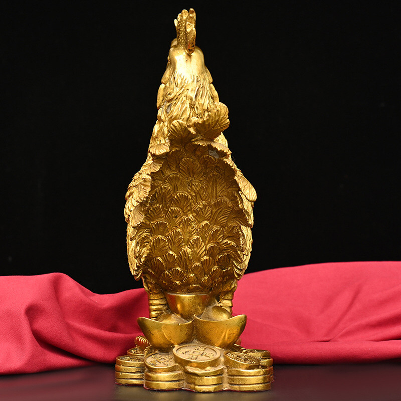 Pure Copper Rooster Golden Rooster Statue Crafts Zodiac Decorations