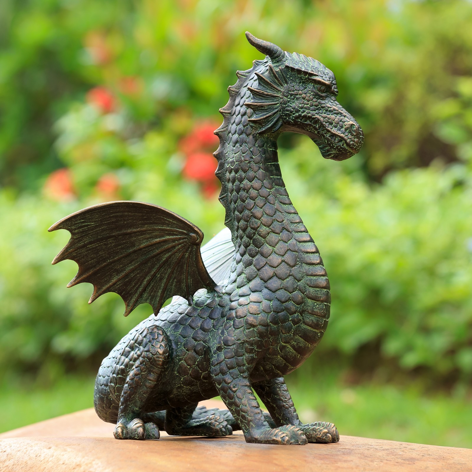 Winged Dragon Aluminum Fantasy Sculpture Gothic Decor Mythical Creature Statue