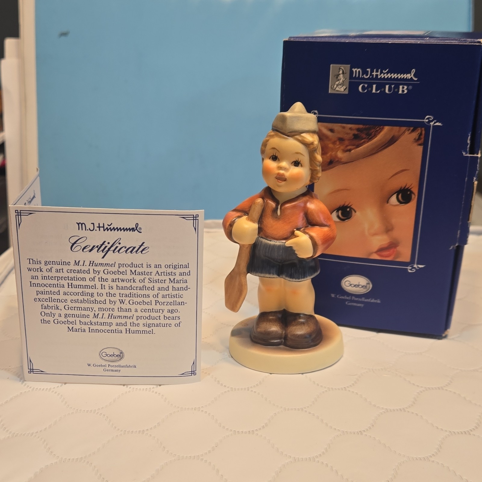 M.I. Hummel Club Boy Porcelain Figurine 1996 Boxed COA Hand Painted