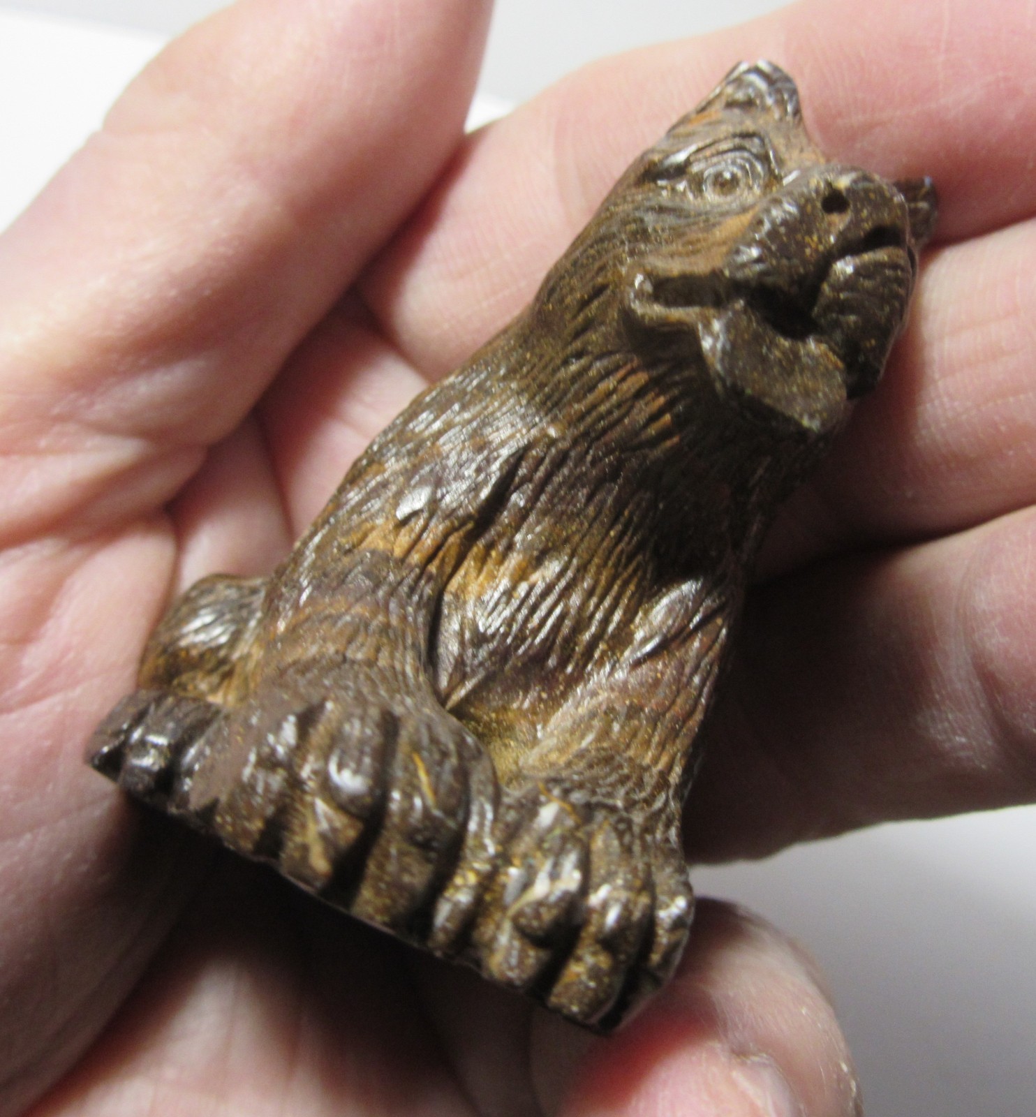 TigerIron Tigereye Hand Carved Canine Dog 2 5/8″ Figurine Collectible TEHCDC-19s