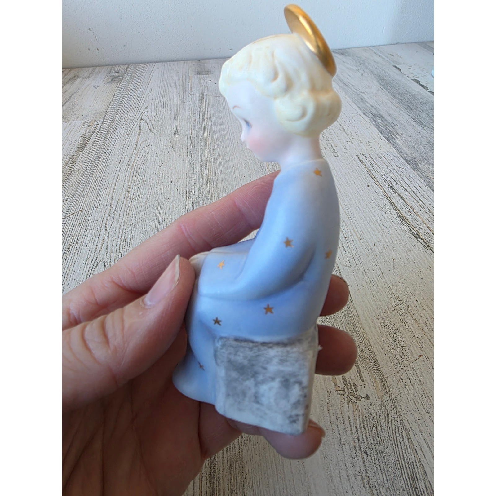 Vintage angel boy statue figurine Stars cherub
