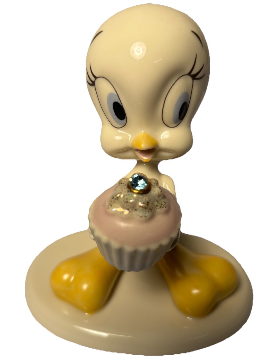 Lenox A Present From Tweety Bird Cupcake Blue jeweled Warner Figurine Porcelain