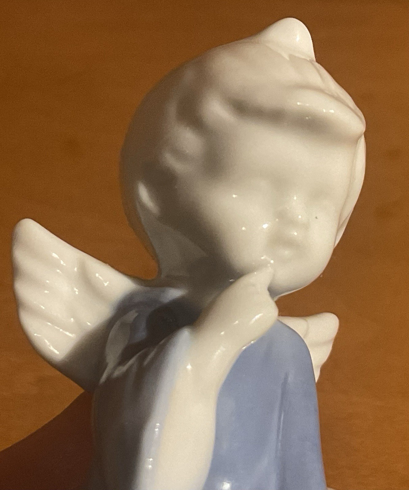 Vintage Blue and White Porcelain Angel-2-3/4″ Tall, Made in Japan