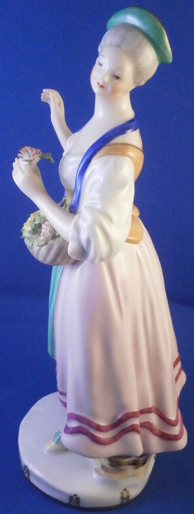 Vintage Augarten Wien Porcelain Lady Figure Figurine Porzellan Figur Vienna