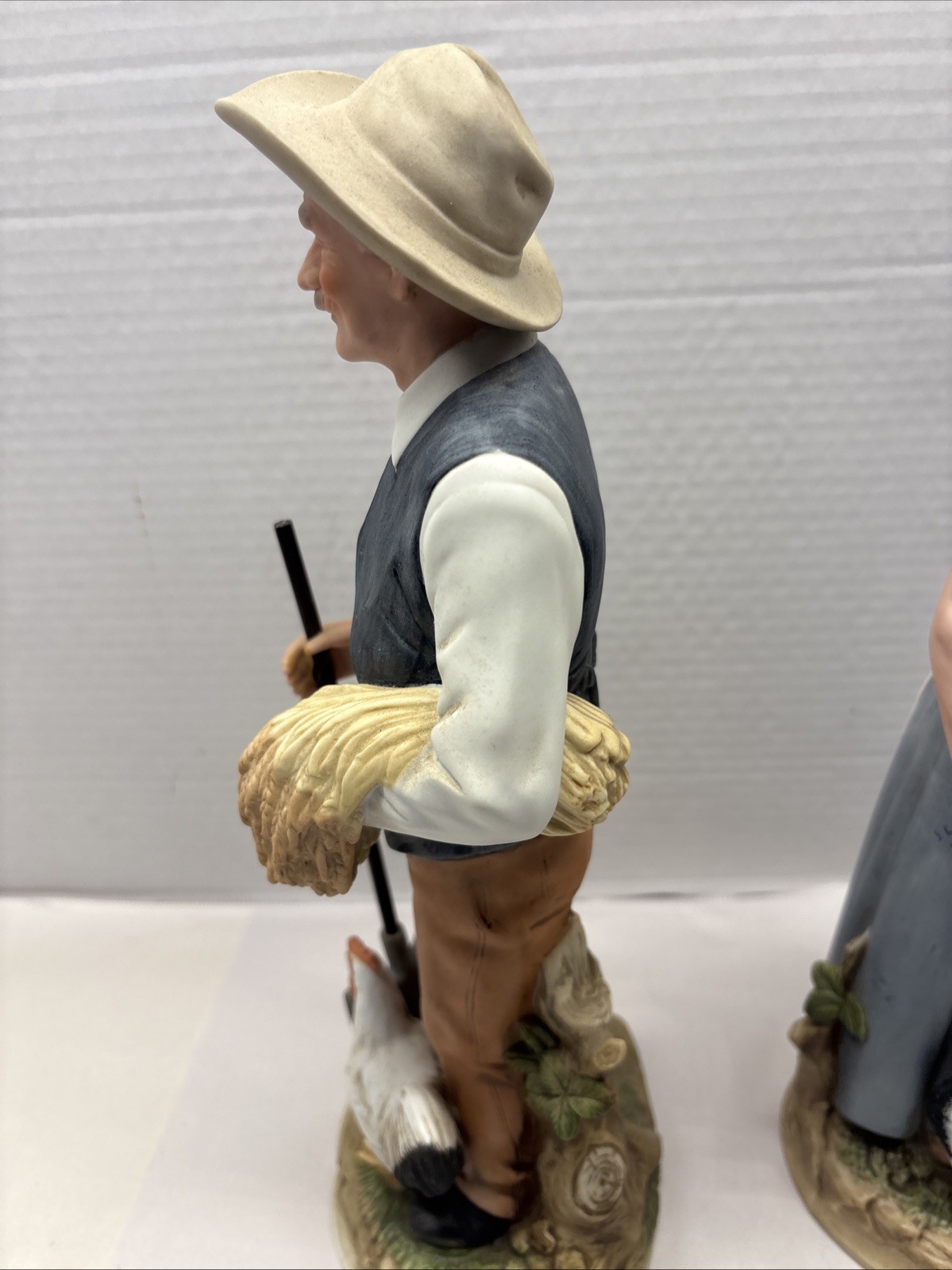 Pair Vintage Porcelain Homco 8744 Figurines Elderly Couple Large 13” Tall