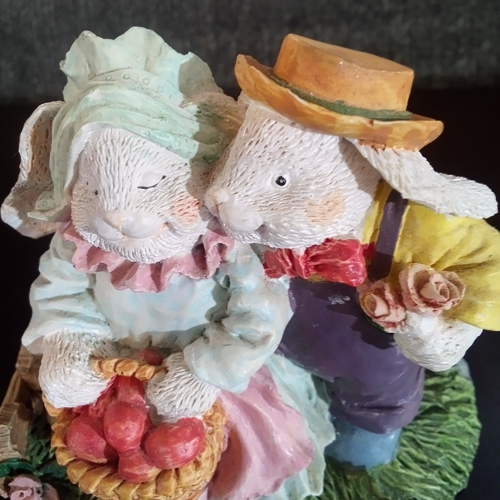 Mr And Mrs Bunny Figurine 3.25 Inches Tall by 3.5 In Wide