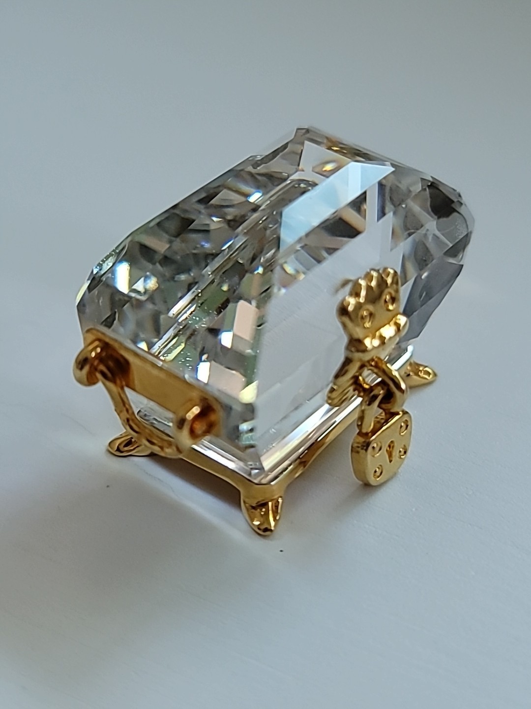 Swarovski Crystal – Mini Treasure Chest With Gold Accents