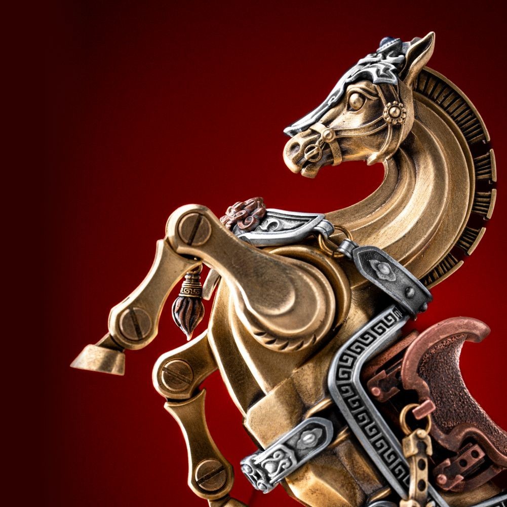Heroic Steed Metal Figurine, Detachable Horse Sculpture, Gifts for Men