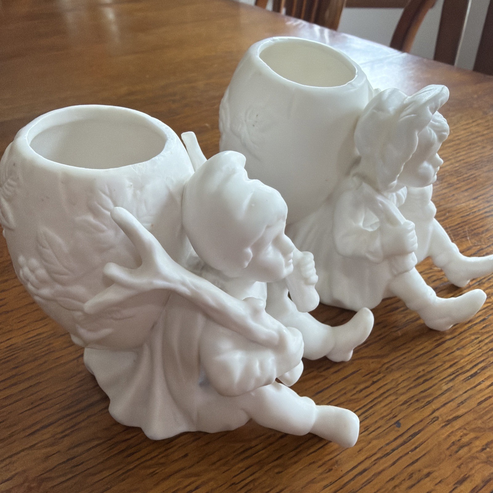 Set Of 2 Elf Porcelain Vintage Planters Possible Brinns Or Ardalt Lenwile