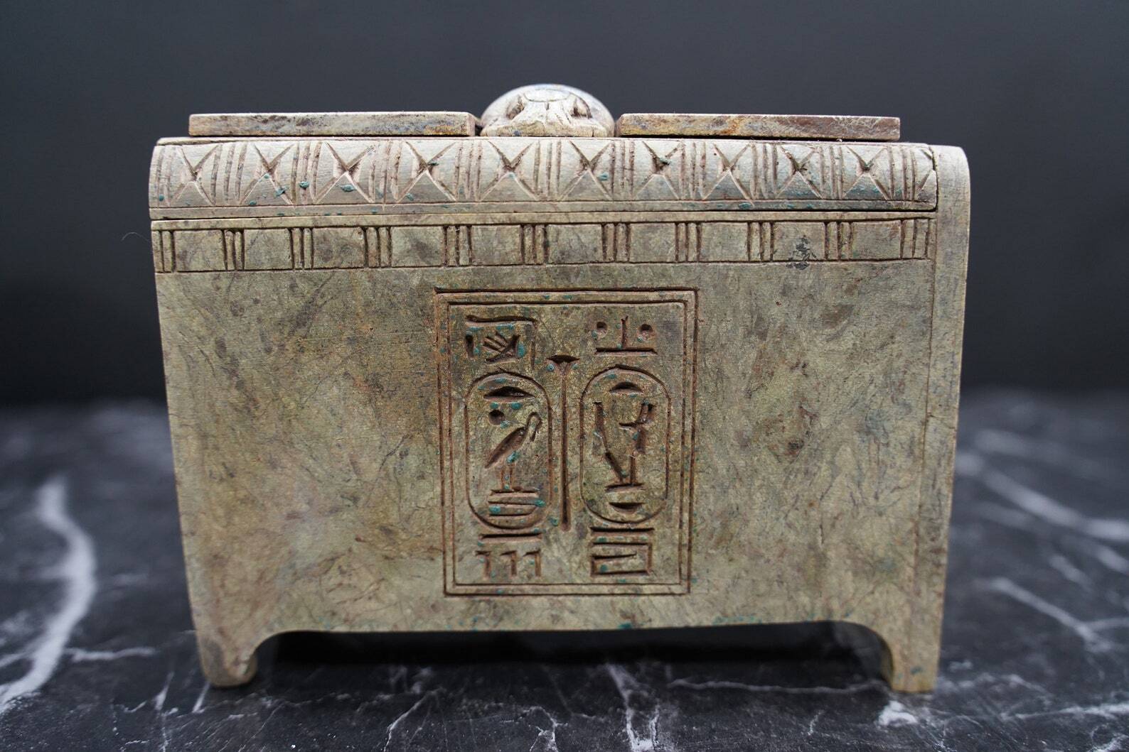 Marvelous Four Replica Canopic jars With a box Tomb with the amazing decoration