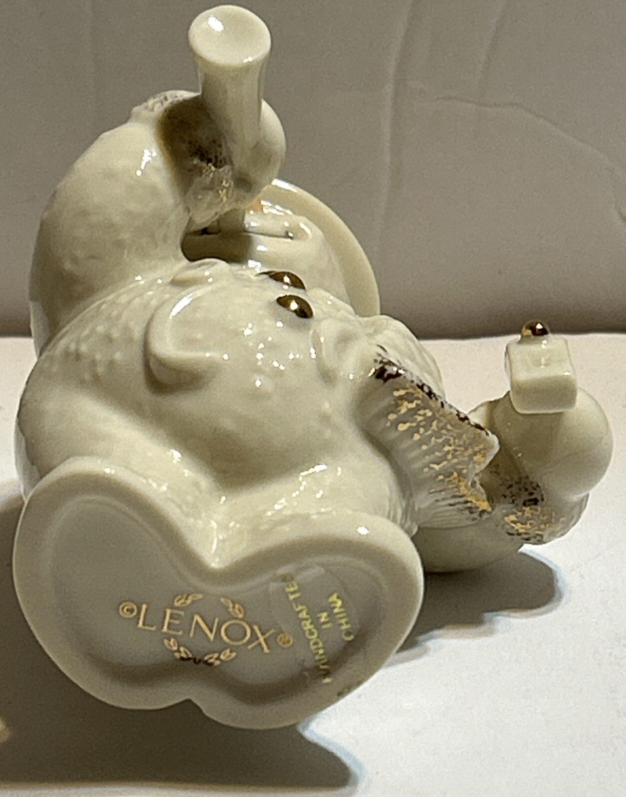 Lenox Christmas Celebration Mini Snowman Figurine Gold Trim – 3.75in
