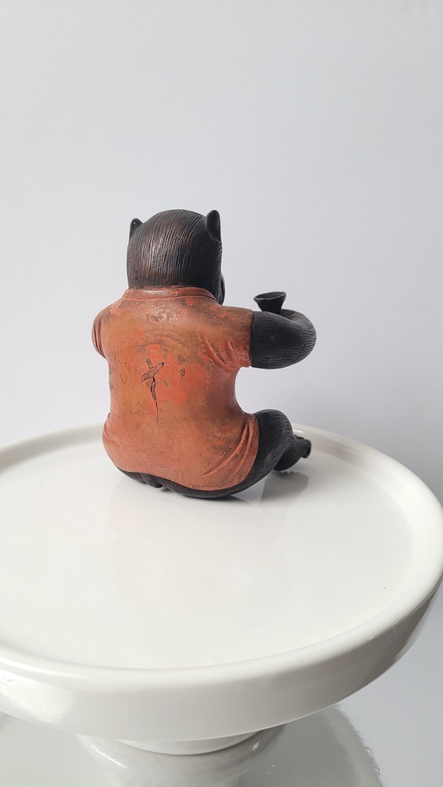 Vintage/ Antique Japanese (?) Handcarved Painted Wooden Monkey Figurine