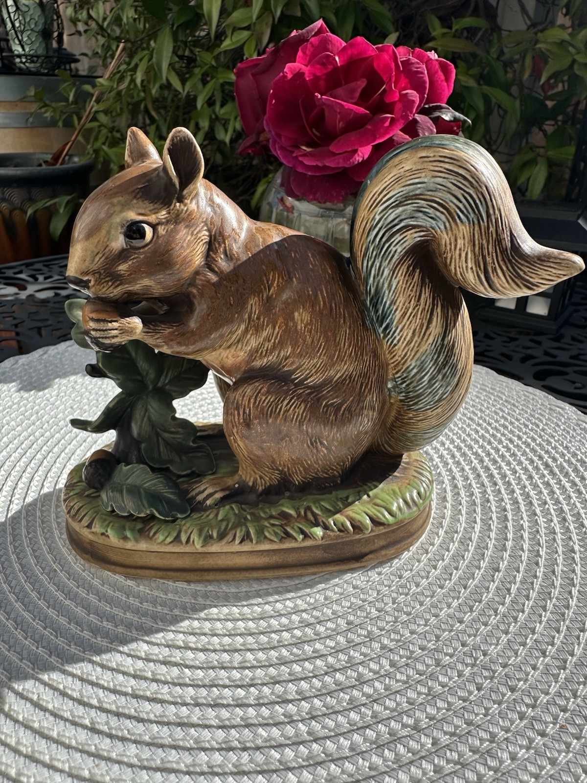 Squirrel With Acorn Figurine 5.5” H 6.5” L Made In Japan Ceramic