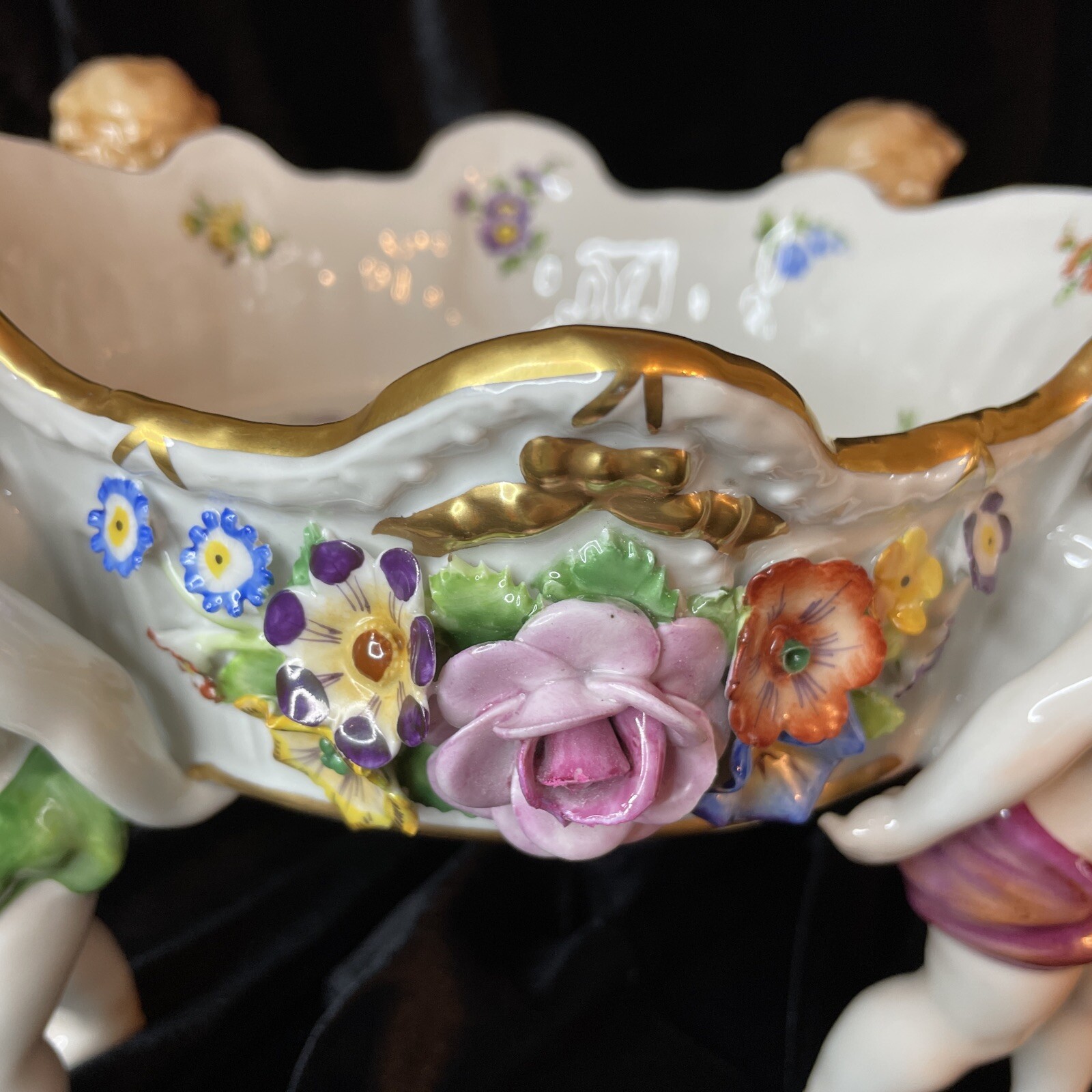 VON SCHIERHOLZ Centerpiece Large 4 Cherub Bowl C1907-1927