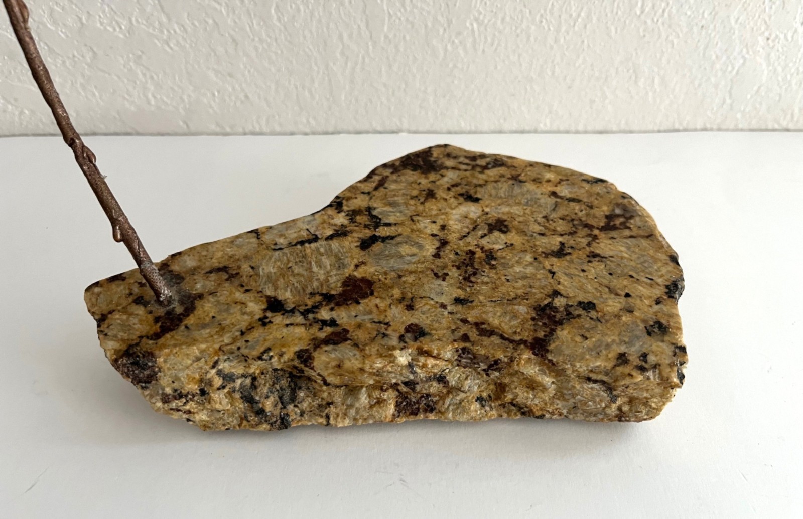 Copper Painted Hummingbird & Flower on a Granite Base