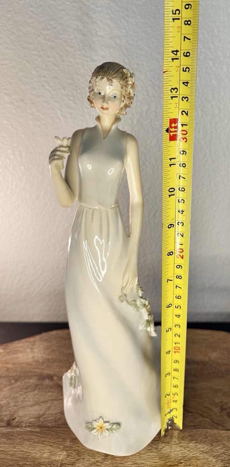 Seymour Mann Porcelain Lady Figurine 14” Floral Dress Woman Decor