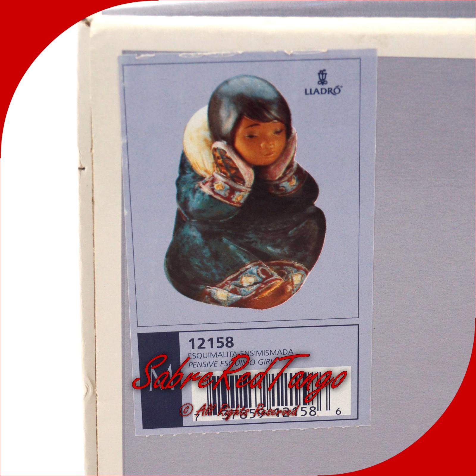 LLADRO PENSIVE ESKIMO GIRL FIGURINE FRANCISCO CATALÁ #12158 WITH BOX