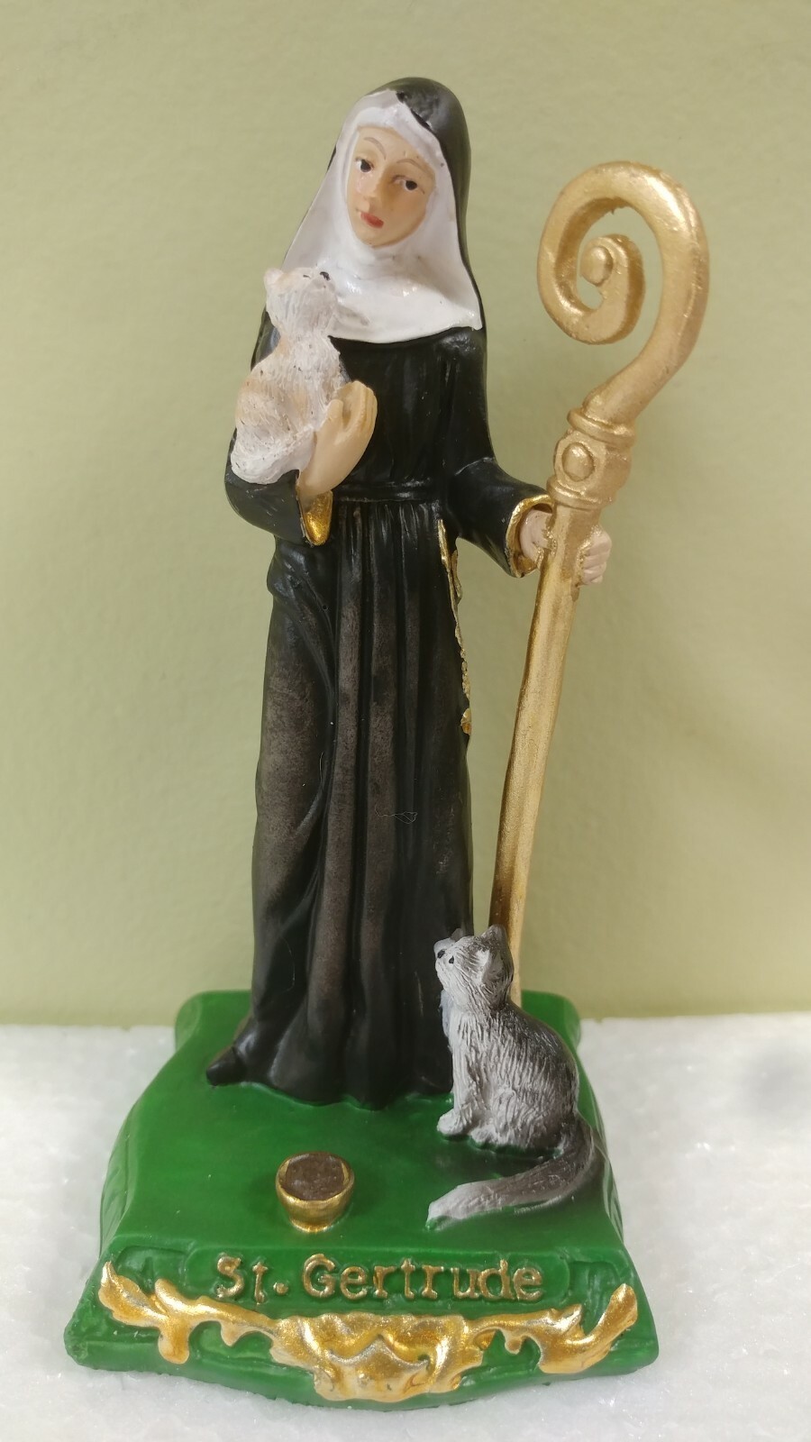 St. Gertrude, the Patron Saint of Cats – Figurine