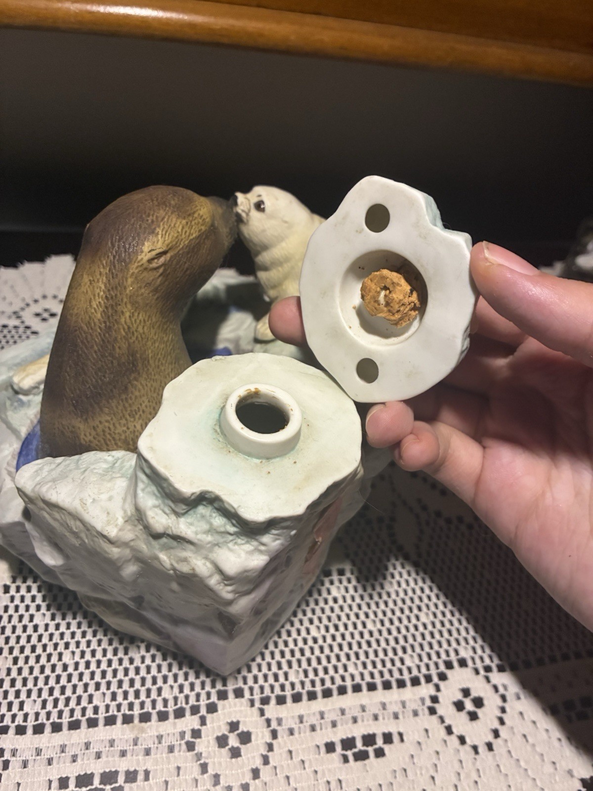 1978~ Rare vintage harp seal figure/flask!