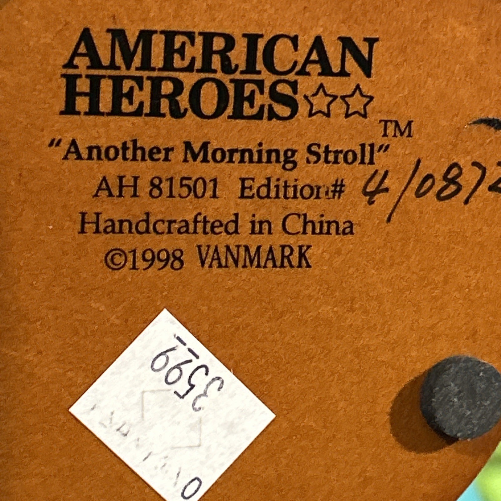 Vanmark American Hero’s “Another Morning Stroll” 1998 Soldier 4/0872