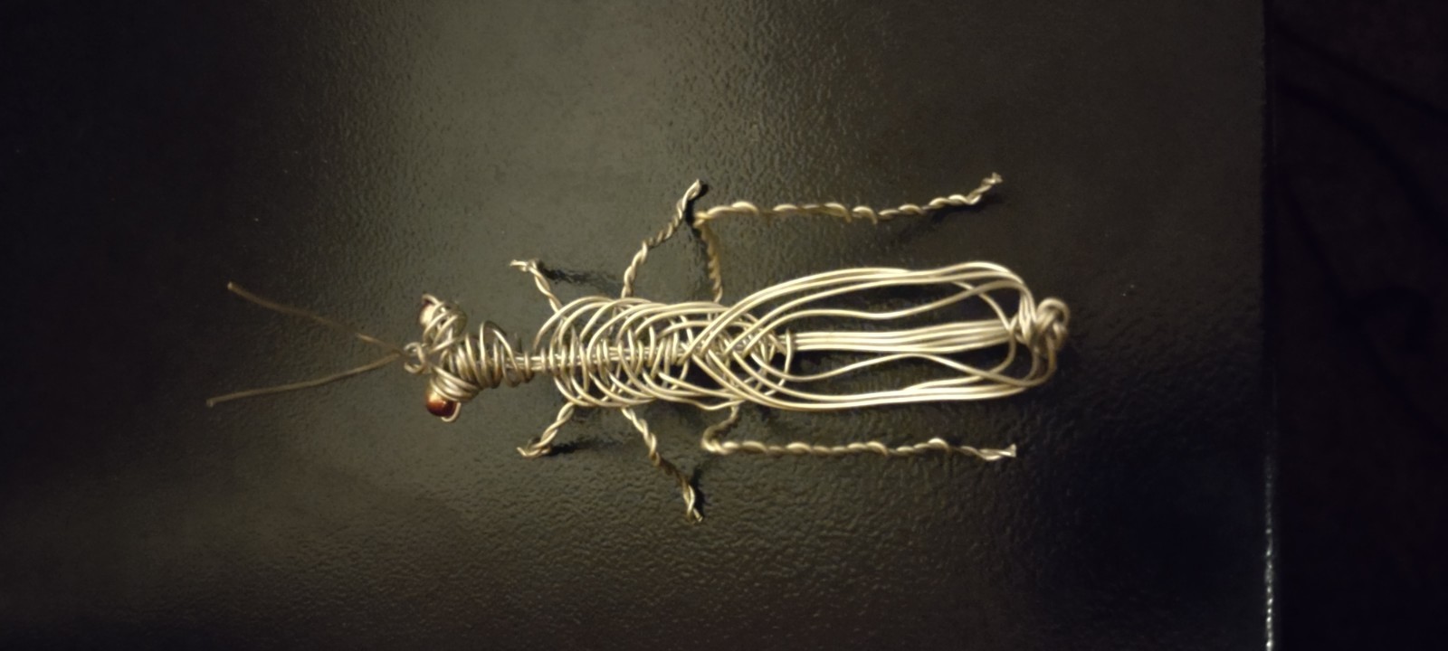 Handmade Silver Wire Insect Sculpture Decorative Collectible Figurine