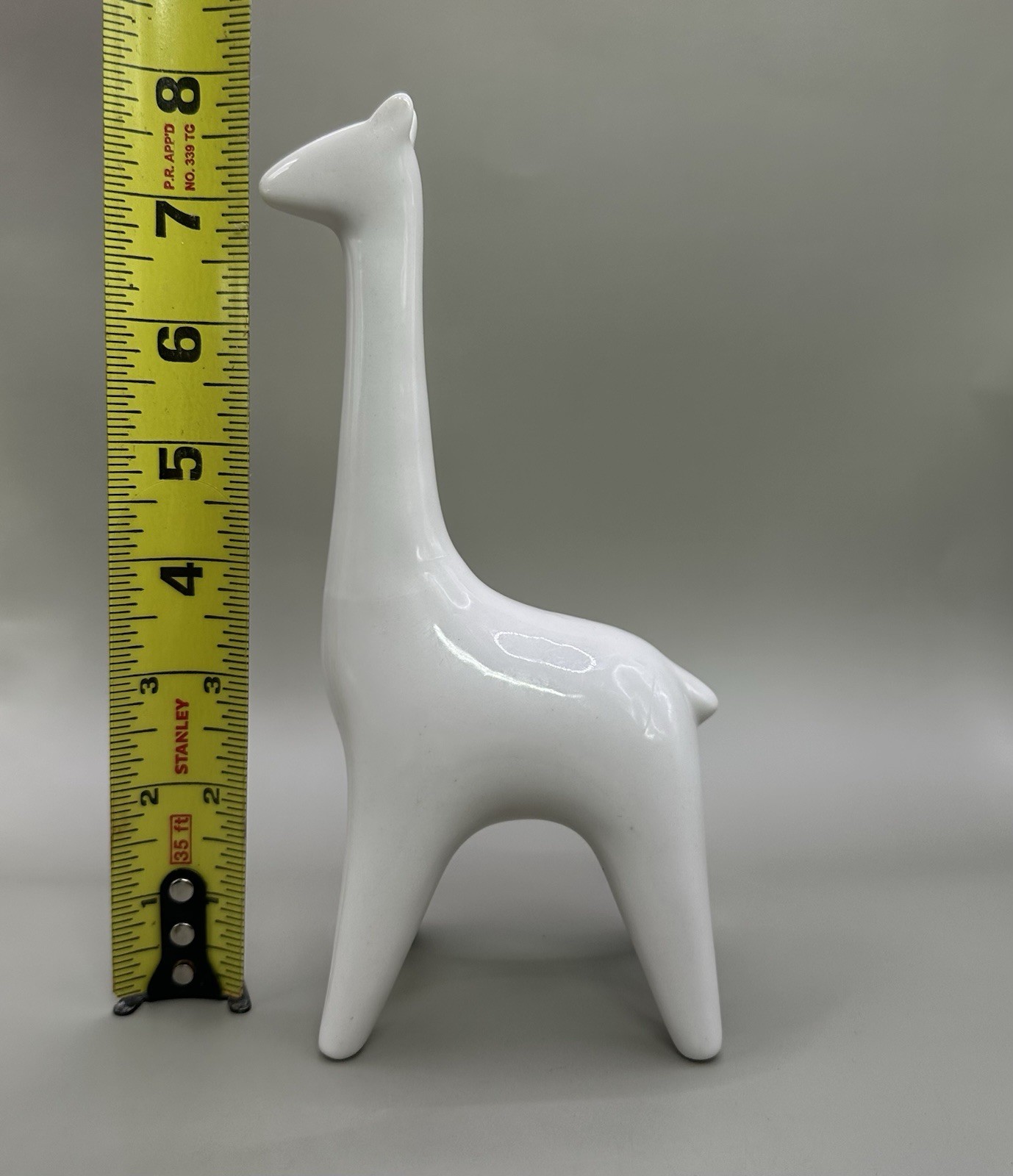 White Porcelain Giraffe Figurines Pair Minimalist Scandinavian Style