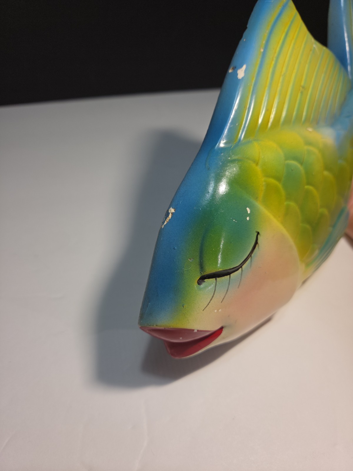 Vintage Anthropomorphic Fish Wall Plaques Pair Mid Century Retro Bathroom Decor