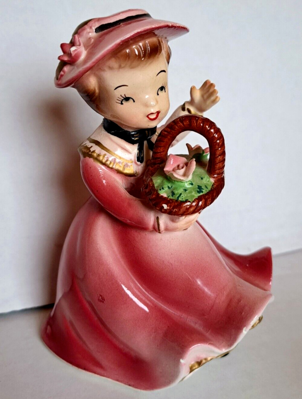 VINTAGE LADY FIGURINE PORCELAIN 1950’s JAPAN COLLECTIBLE MID CENTURY MODERN