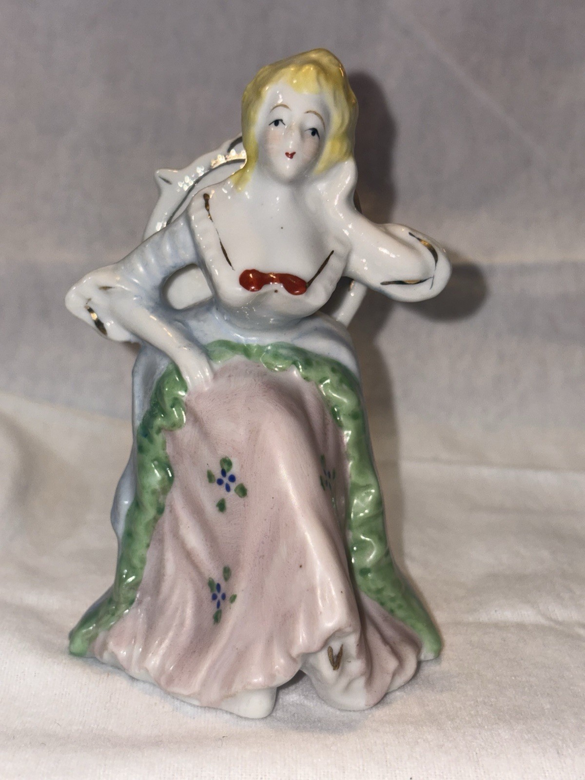 Vintage Victorian Colonial Porcelain Female Figurine Made In Occupied Japan