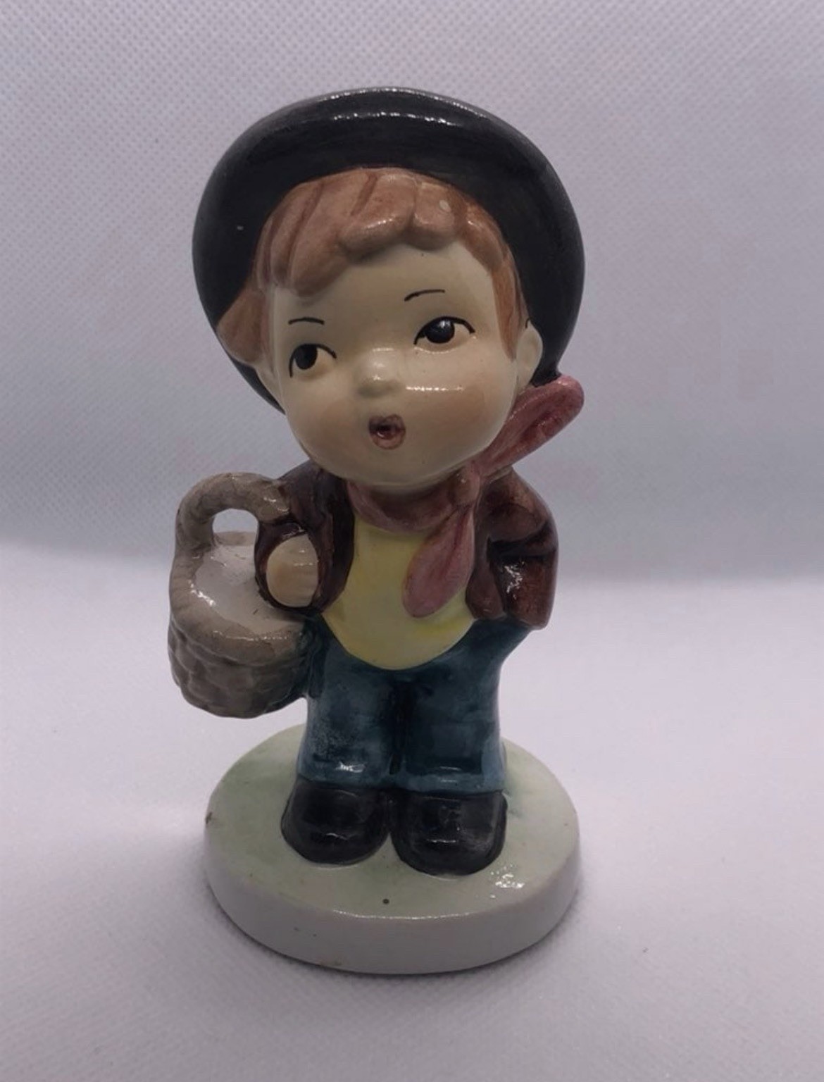 Magrou Figurine Boy Made In Portugal Handpainted Glazed