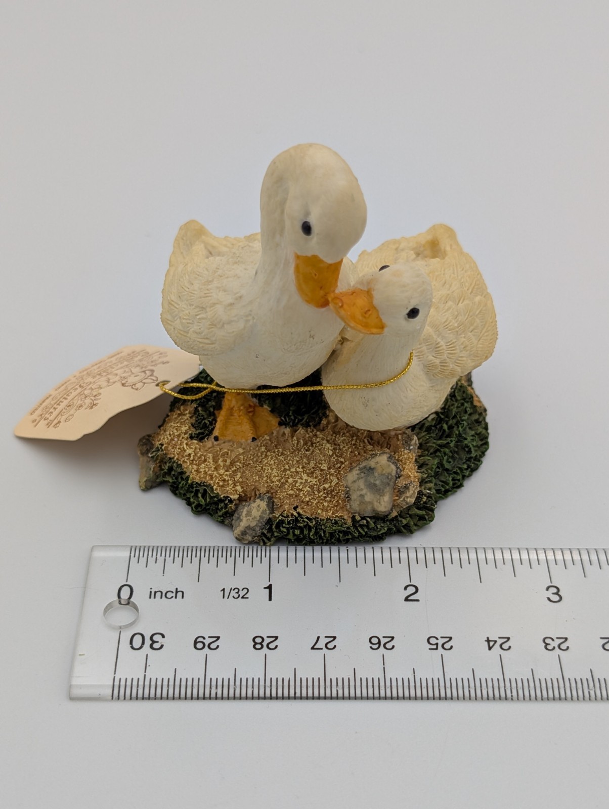 Vintage Baby White Ducks Masterpiece Porcelain Figurine Cute Art Sculpture