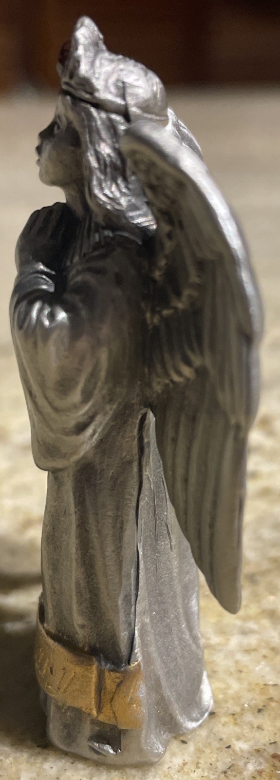 Vintage Hudson Pewter FEBRUARY Birthday /Birthstone Angel Figurine 1995 / 2.5”