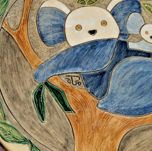 Koala Plate Lg #PL14c? DE ROSA ARTESANIA RINCONADA Prototype 12″ Round x 1″ Tall